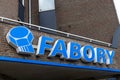 Fabory logo sign. Fabory has grown into a full-service company with the sale of fasteners.