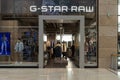 G-Star Raw shop, illuminated neon look store logo.
