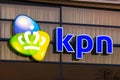 KPN store front entrance logo, technology communications company shop.