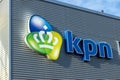 KPN store front entrance logo, technology communications company shop.