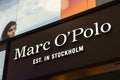 Marc O\'Polo fashion shop, illuminated store logo Royalty Free Stock Photo