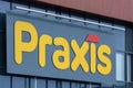 Praxis Store logo above the entrance