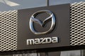 Mazda, logo at the car dealer in Nieuwegein. Royalty Free Stock Photo