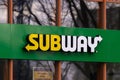 Subway restaurant sign, Subway is an American multinational fast food restaurant Royalty Free Stock Photo