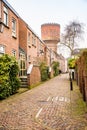 Utrecht, Netherlands - January 07, 2020. Watertower Lauwerhof near historic downtown
