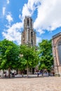 Utrecht, Netherlands - June 2018: Dom tower on central square Royalty Free Stock Photo