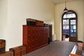 Utrecht, Netherlands. May 22, 2023. An old waiting room with stored luggage at the railway museum in Utrecht.