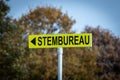Stembureau sign. Dutch citizens are allowed to go to the polling station to vote for their preferred political party
