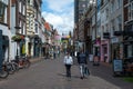 Utrecht, The Netherlands - People of all ages walking in the shopping streets of old town