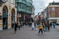 Utrecht, The Netherlands - People of all ages walking in the shopping streets of old town