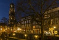 Utrecht at Night Dom Royalty Free Stock Photo