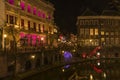 Utrecht at Night Ganzenmarkt Royalty Free Stock Photo