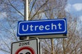 Utrecht sign indicating the beginning of the city