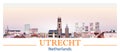 Utrecht skyline in bright color palette vector illustration