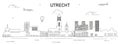 Utrecht cityscape line art vector illustration