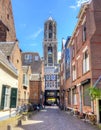 Utrecht streets and Dom tower, Netherlands