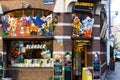UTRECHT, NETHERLANDS - OCTOBER 20. 2018: View on brick wall facade of shop selling mangas and comics