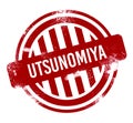 Utsunomiya - Red grunge button, stamp Royalty Free Stock Photo