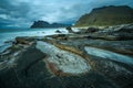 Uttakleiv beach on Lofoten islands in Norway