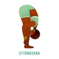 Uttanasana flat vector illustration