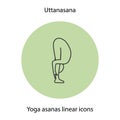 Uttanasana yoga position linear icon