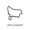uttar pradesh icon. Trendy modern flat linear vector uttar pradesh icon on white background from thin line india collection