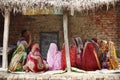 Rural village women studying adult education at Uttar Pradesh, India Royalty Free Stock Photo