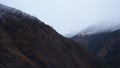 Uttarakhand. India. 23rd Jan 2022.A beautiful cinematic shot of Madmaheshwar Mahadev mountain peaks. Ransi Village in Chamoli