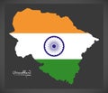Uttarakhand map with Indian national flag illustration Royalty Free Stock Photo