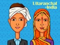Uttaranchali Couple in traditional costume of Uttaranchal, India