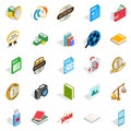 Utter icons set, isometric style