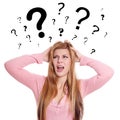 Utterly confused young woman Royalty Free Stock Photo