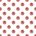 Uturn prohibited pattern seamless Royalty Free Stock Photo