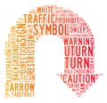 Uturn symbol text clouds