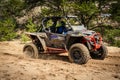 UTV, ATV, 4x4 off road vehicle in sandy open area. Buggy extreme riding