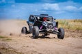 UTV buggy offroad vehicle racing on sand. Extreme, adrenalin. 4x4