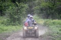 Utv vehicle rzr running in the rally called the cafe route