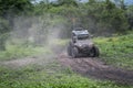 Utv vehicle rzr running in the rally called the cafe route