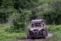 Utv vehicle rzr running in the rally called the cafe route