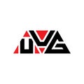 UUG triangle letter logo design with triangle shape. UUG triangle logo design monogram. UUG triangle vector logo template with red Royalty Free Stock Photo
