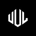 UUL letter logo design with polygon shape. UUL polygon and cube shape logo design. UUL hexagon vector logo template white and Royalty Free Stock Photo