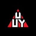 UUY triangle letter logo design with triangle shape. UUY triangle logo design monogram. UUY triangle vector logo template with red Royalty Free Stock Photo