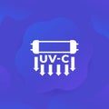 UV-C germicidal lamp icon, vector