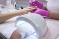 UV lamp gel polish manicure process