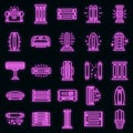 UV lamp icons set vector neon Royalty Free Stock Photo