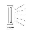 UV lamp line icon. Ultraviolet light sterilization of air and surfaces. Royalty Free Stock Photo