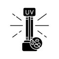 UV light disinfection black glyph icon