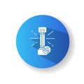 UV light disinfection blue flat design long shadow glyph icon