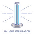 UV light disinfection color icon. Ultraviolet light sterilization of air and surfaces. Ultraviolet germicidal irradiation. Surface Royalty Free Stock Photo