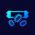 UV light disinfection icon, vector art